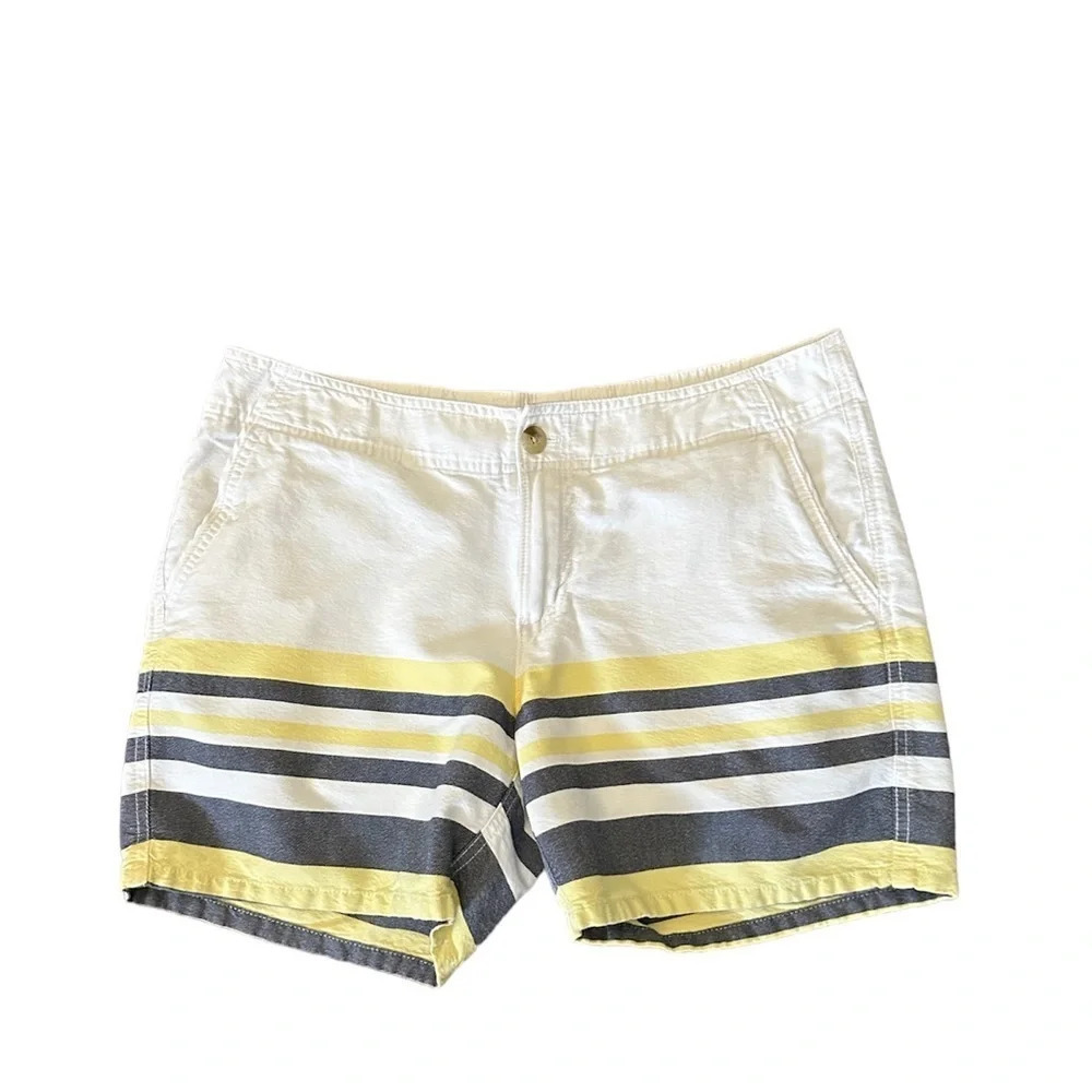 Columbia Women's Sun Protection Shorts Size 10 White with Gray & Yellow …